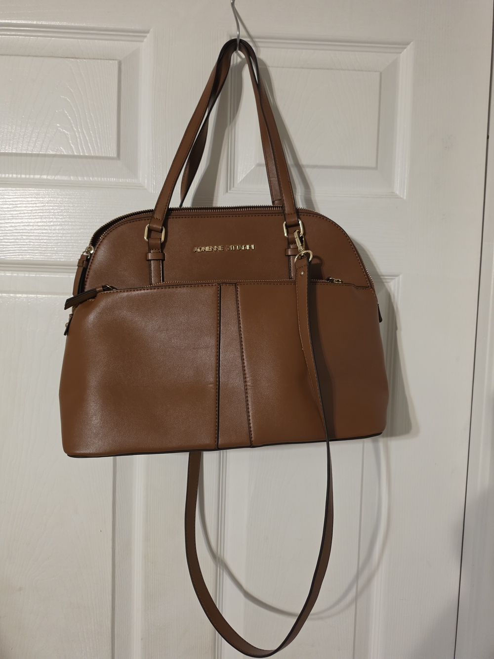 Adrianne Vittadni Brown Leather Tote Bag - Versatile Shoulder Bag
